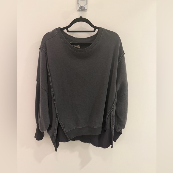 NWT Free People We The Free Camden Sweatshirt Black XS - Picture 4 of 6